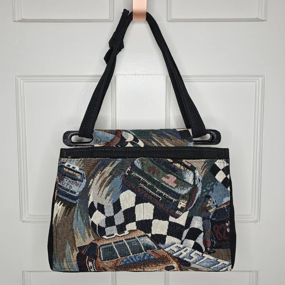 VTG Racing Car Tapestry Handbag